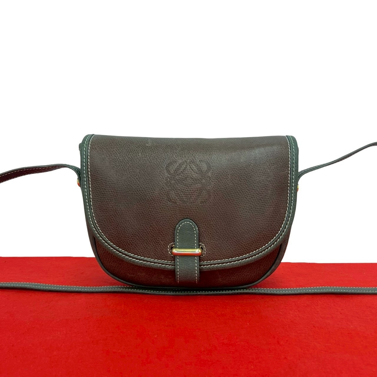 LOEWE ロエベ アナグラム ロゴ レザー ショルダーバッグ ブラウン
90667
