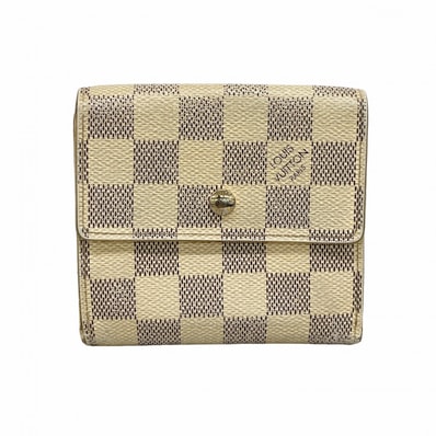 【6db2051】ルイヴィトン 三つ折り財布 ダミエ・アズール ポルトフォイユエリーズ N61733 ホワイト【中古】レディース