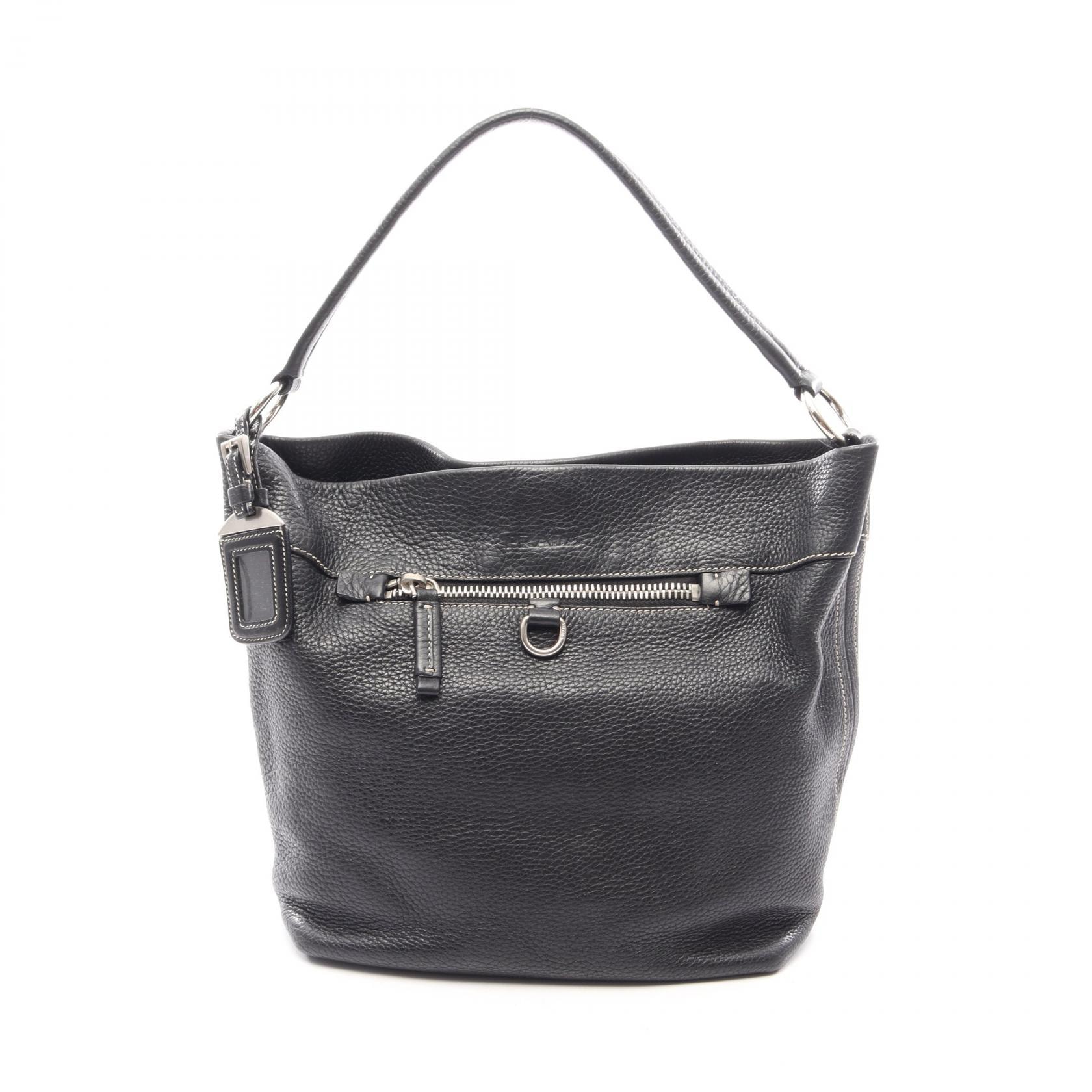 プラダ PRADA ショルダーバッグ バッグ レザー レディース ブラック系 【中古】