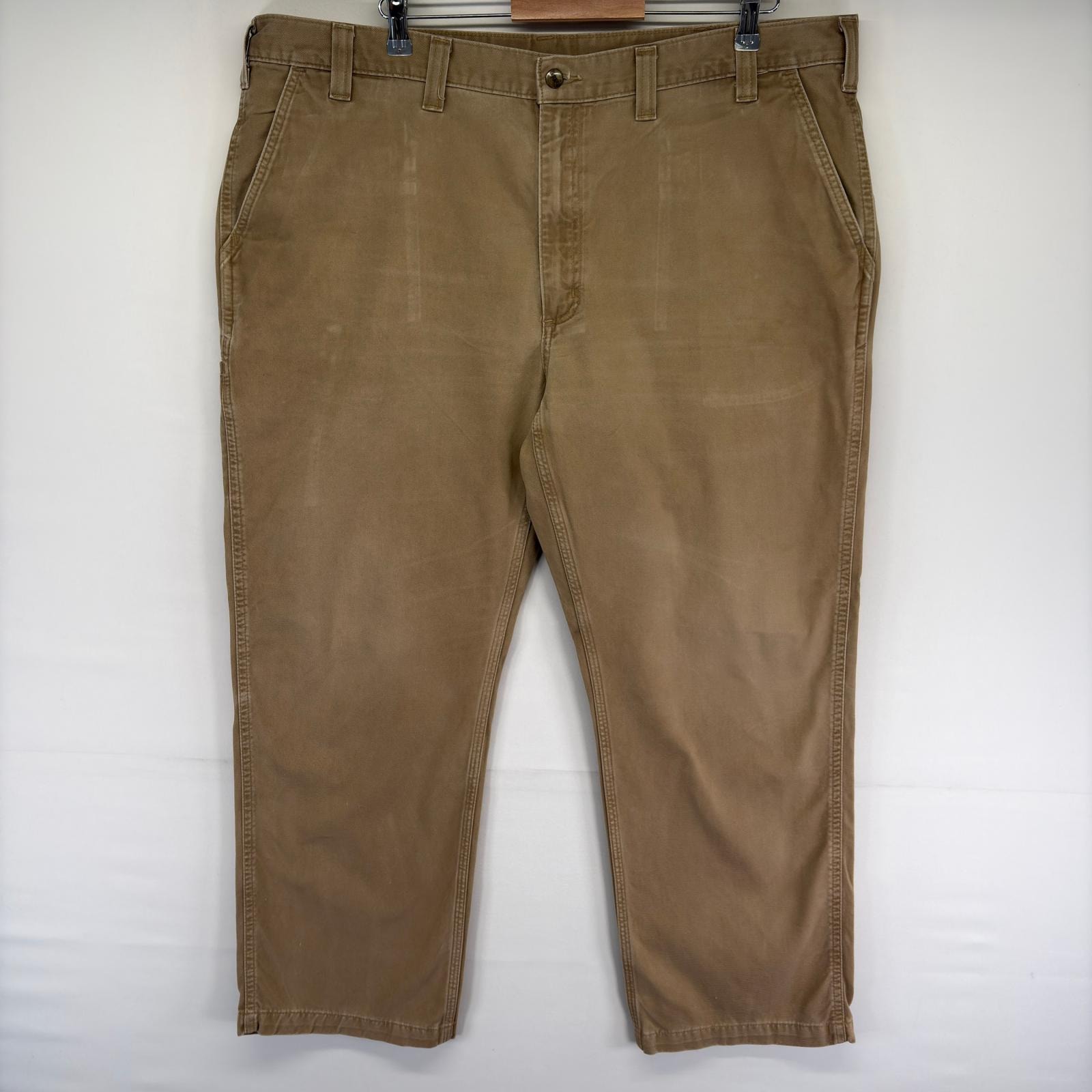 古着 カーハート Carhartt パンツ ツールポケット ワンポイントロゴ ジッパーフライ 長ズボン ワーク w44 L30  ベージュ系 メンズ