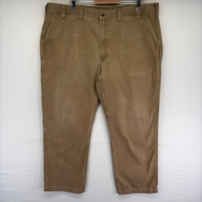 古着 カーハート Carhartt パンツ ツールポケット ワンポイントロゴ ジッパーフライ 長ズボン ワーク w44 L30 ベージュ系 メンズ