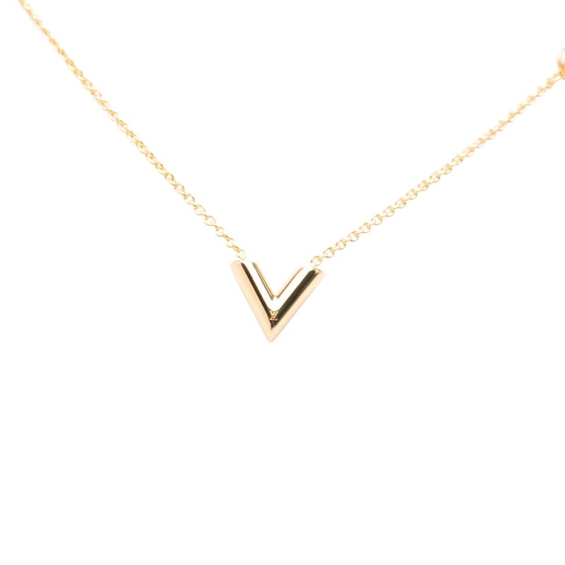 ルイ ヴィトン エセンシャルV チェーン ペンダントネックレス M00857 ゴールド メッキ レディース LOUIS VUITTON 中古