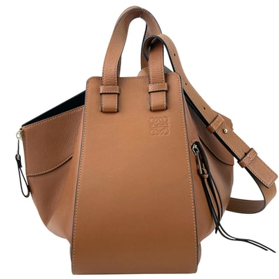 LOEWE ロエベ ハンモック バッグ スモール カーフレザー ショルダーバッグ A538S35X51 レザー カーフ ブラウン レディース【中古】