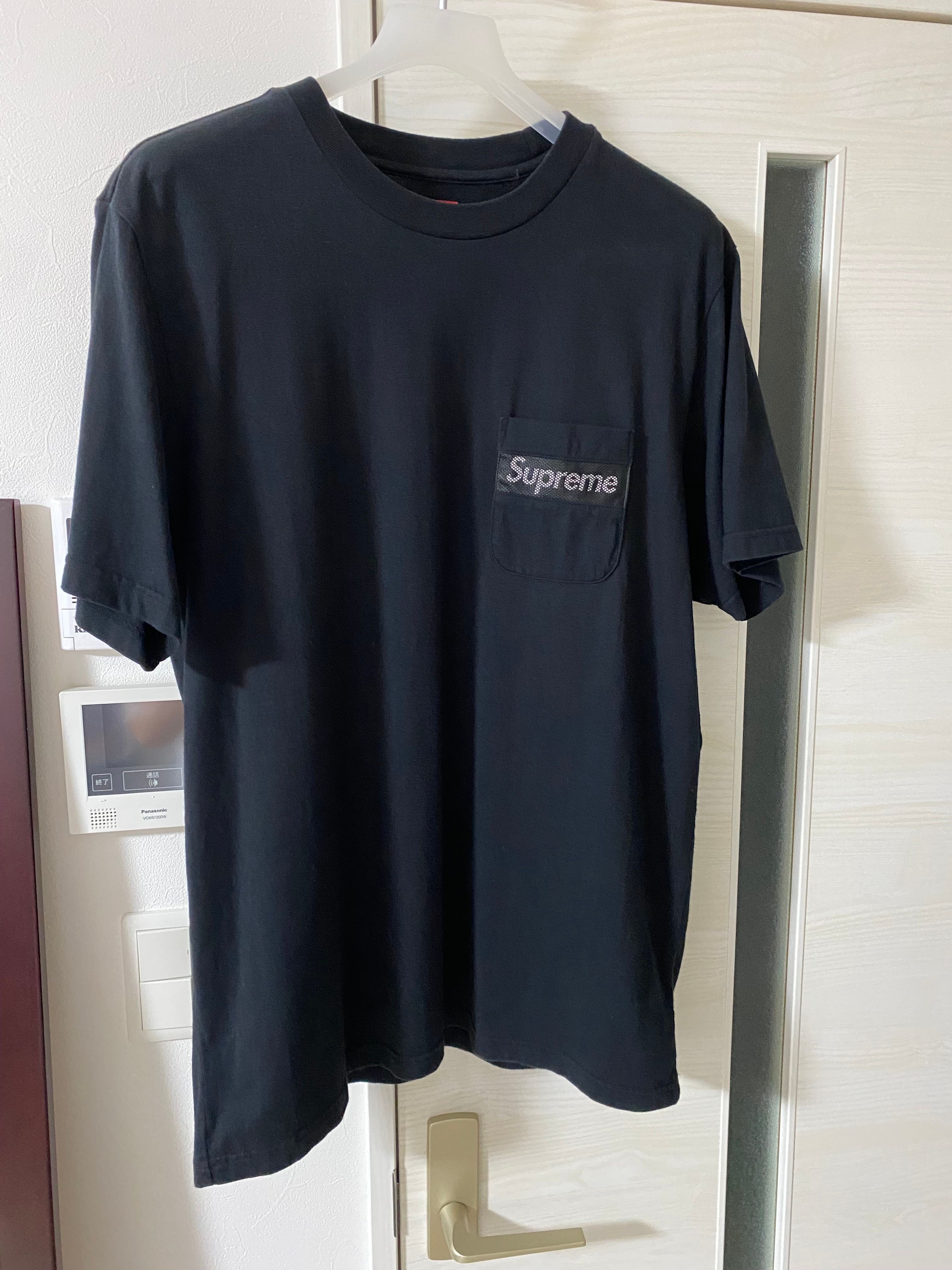 Supreme Mesh Stripe Pocket Tee "Black"