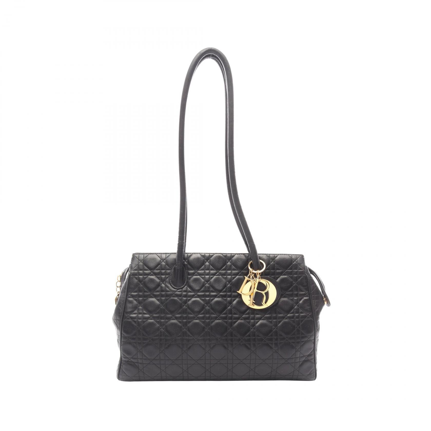 ディオール Dior レディディオール カナージュ ショルダーバッグ バッグ レザー レディース ブラック系 【中古】