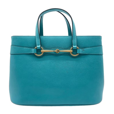 GUCCI グッチ ホースビット 2WAY トートバッグ
319795 レザー ブルー レディース
【中古】