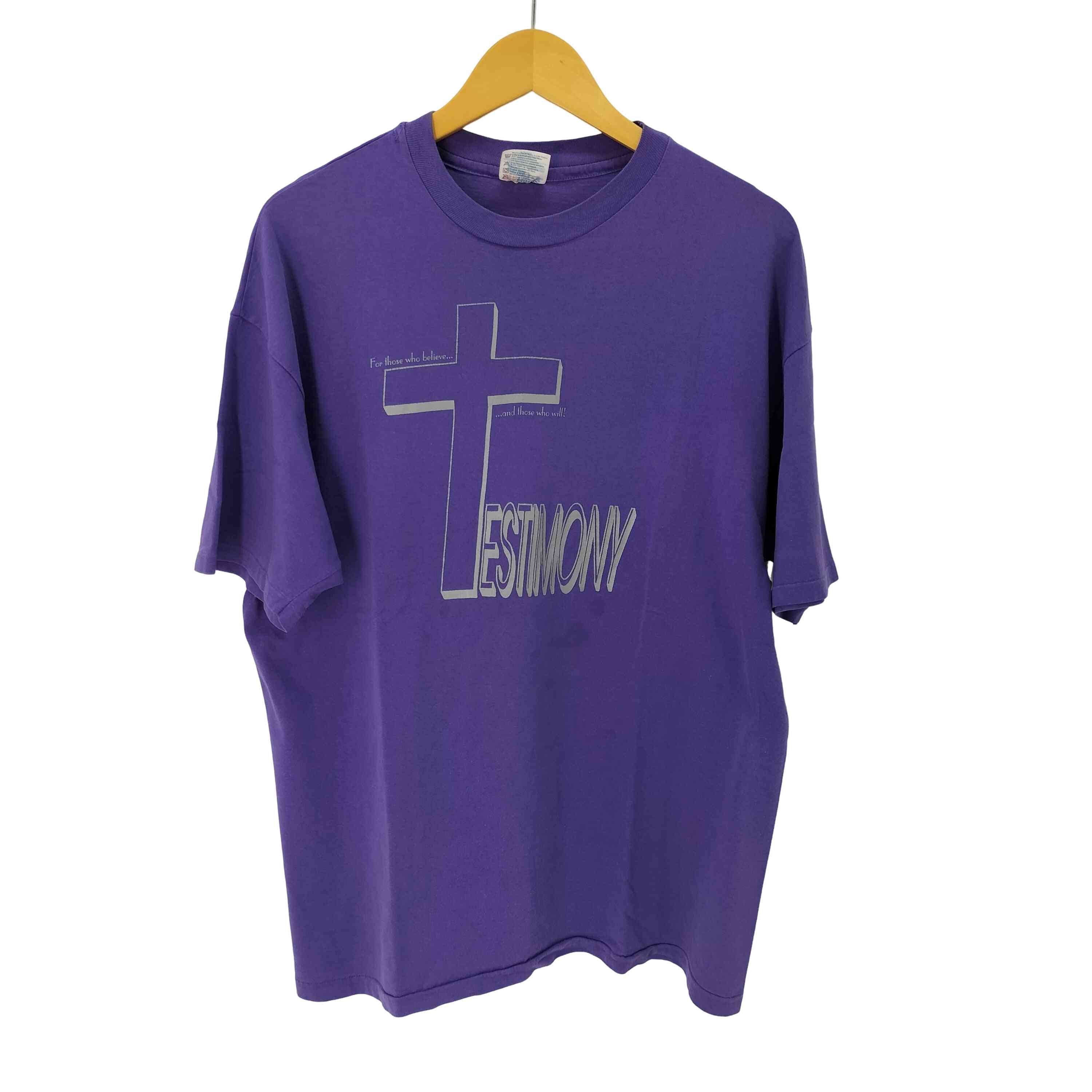 90s USA製 BEEFY-T 十字架 プリントTシャツ【1139195374777】