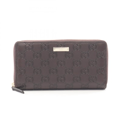 グッチ GUCCI GGキャンバス ラウンド長財布 財布 レザー レディース ブラウン系 307980 【中古】