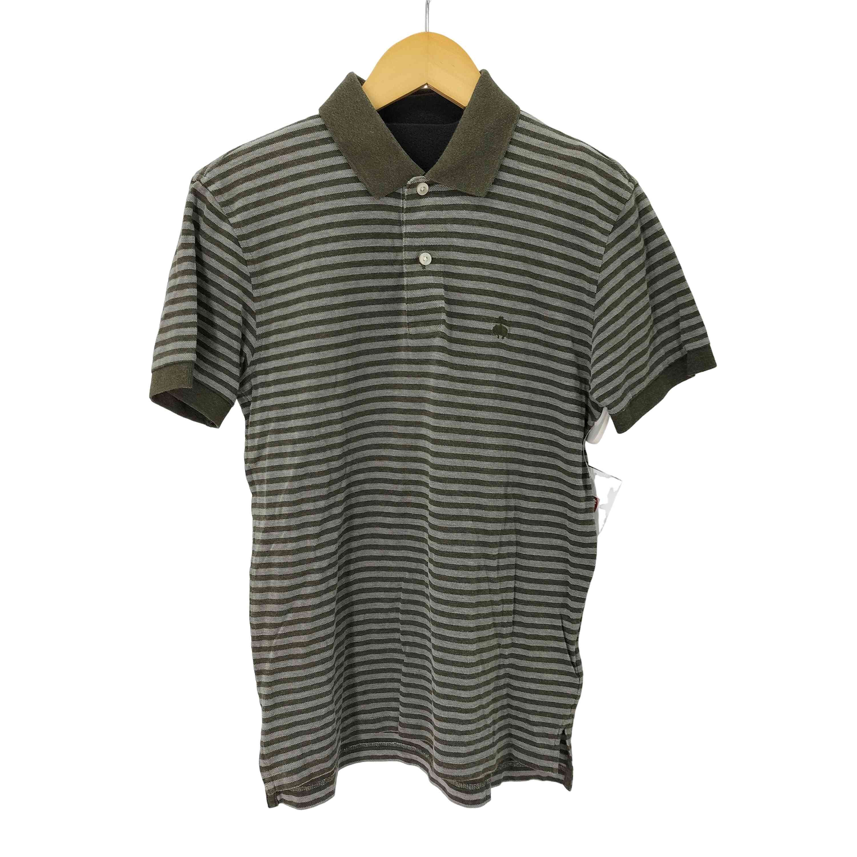 slim fit ボーダー ポロシャツ【1138365054440】