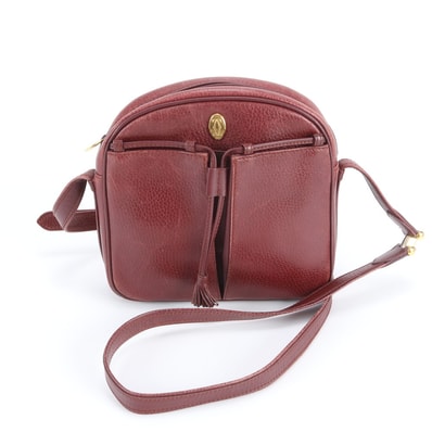 ■美品 カルティエ マストライン ボルドーショルダーバッグ レザー