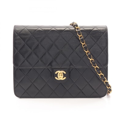 シャネル CHANEL マトラッセ シングルフラップ ショルダーバッグ バッグ ラムスキン(羊革) レディース ブラック系 【中古】