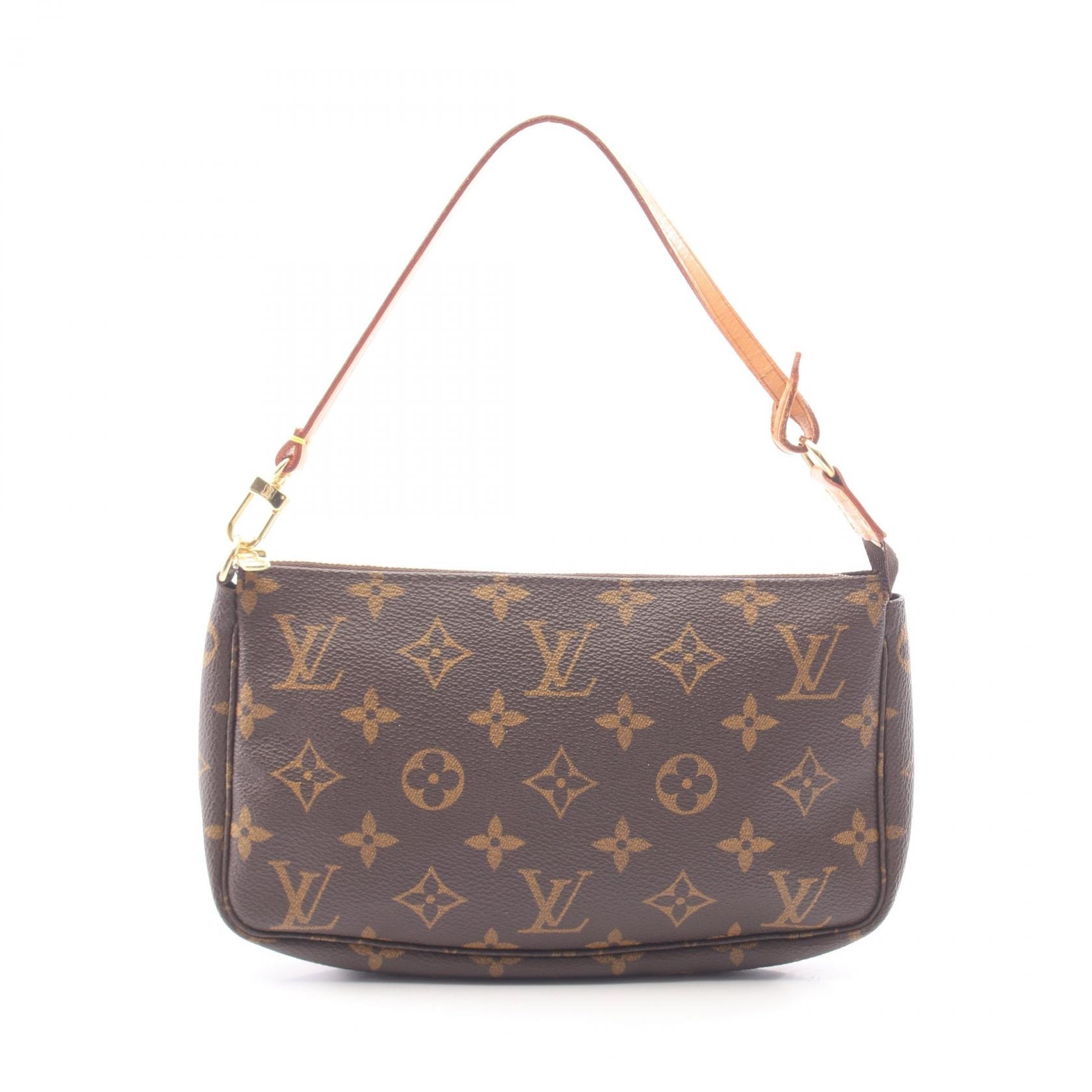 ルイ・ヴィトン LOUIS VUITTON ポシェットアクセソワール モノグラム ハンドバッグ バッグ PVCコーティングキャンバス レザー レディース ブラウン系 M51980 【中古】