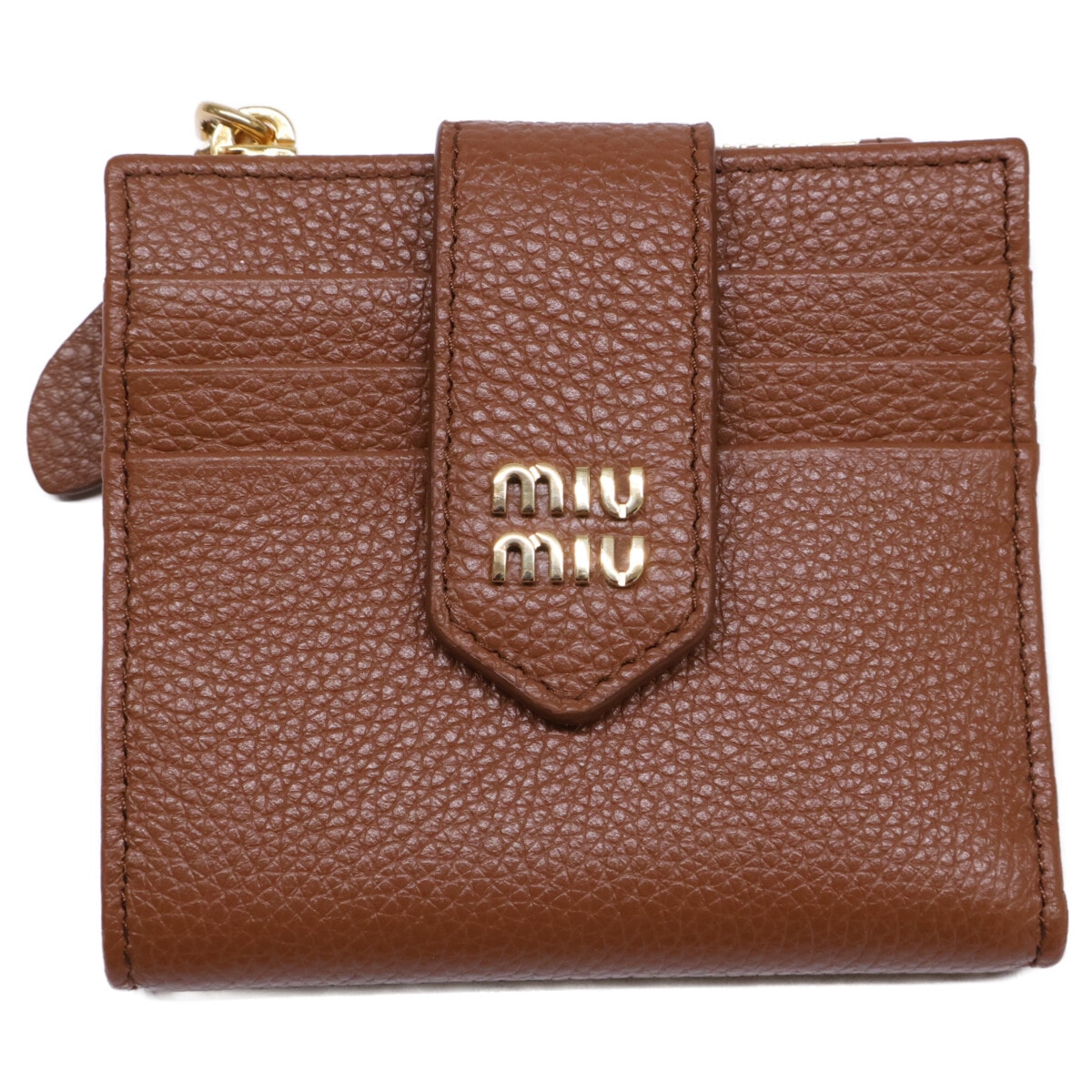 ミュウミュウ 【新品同様】5ML047 ADT7 F0046 RFIDタグ カーフレザー スモールウォレット