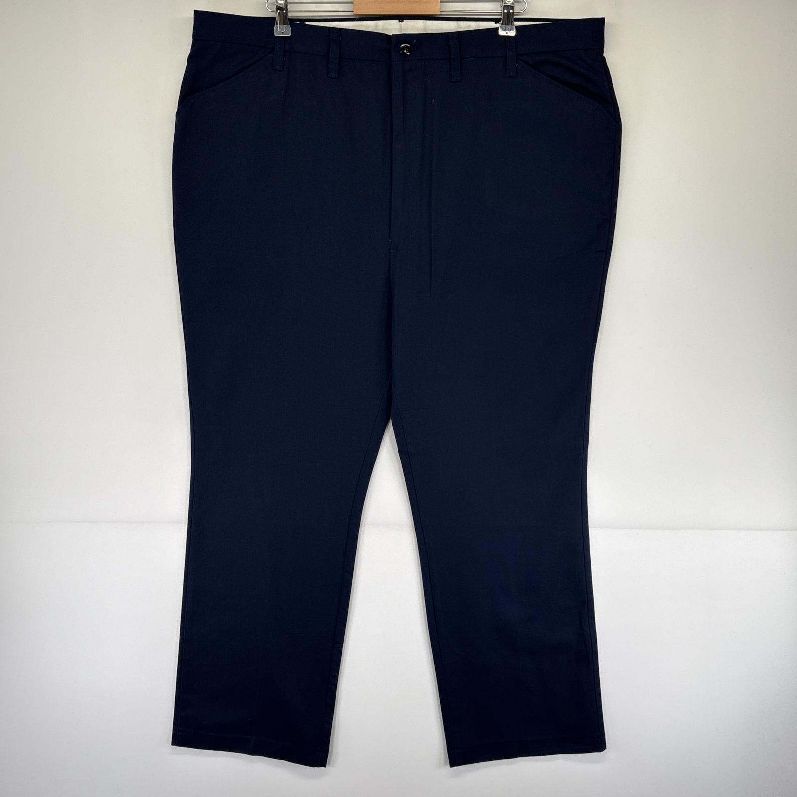 古着 レッドキャップ RED KAP ワークパンツ ロング丈 ワンポイントロゴ ストレート 長ズボン チノパン w46 L36  ネイビー メンズ