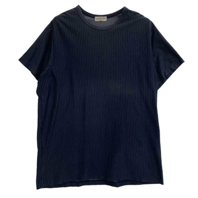 Yohji Yamamoto POUR HOMME ヨウジヤマモトプールオム Tシャツ H0-T05-071 ストライプ オーバーサイズ カットソー 半袖 Tシャツ ネイビー系 3【中古】