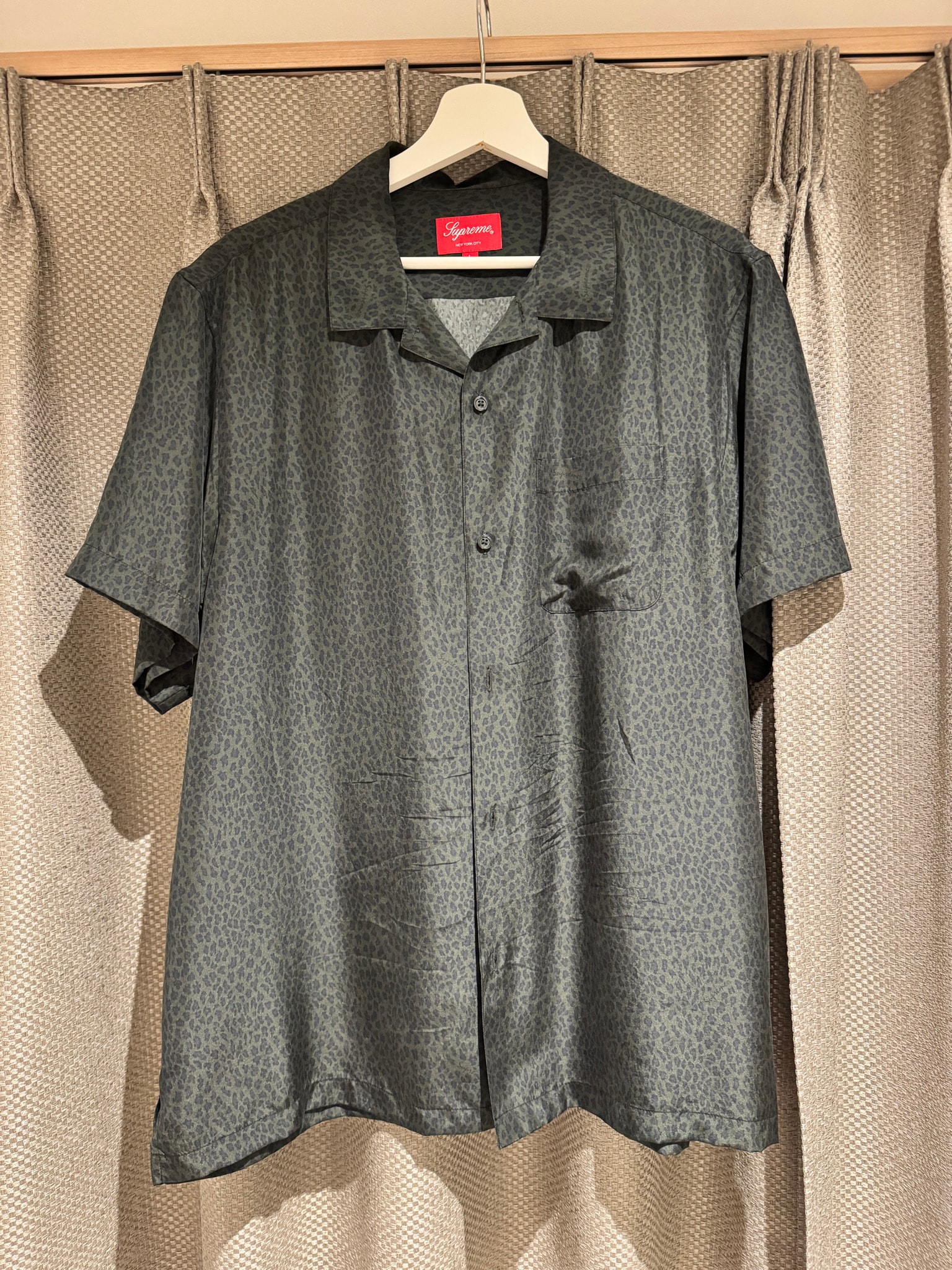 Supreme Leopard Silk S/S Shirt "Charcoal"