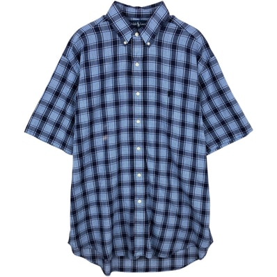 古着 ラルフローレン Ralph Lauren BLAKE 半袖 ボタンダウン チェックシャツ メンズL相当/eaa640902