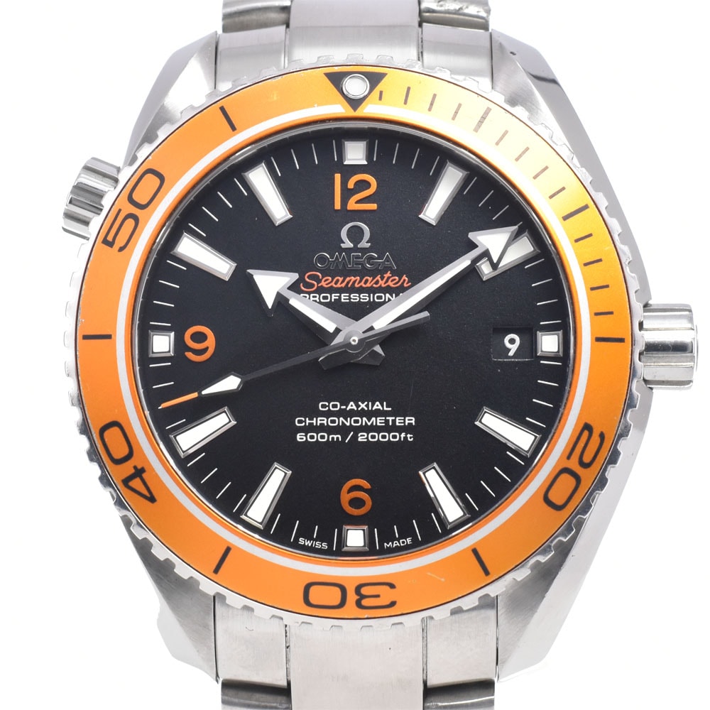 値下 オメガ OMEGA 232.30.42.21.01.002 シーマスター 600 プラネットオーシャン ブラック 自動巻き メンズ 良品 腕時計 I#147837