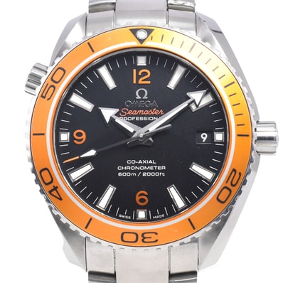値下 オメガ OMEGA 232.30.42.21.01.002 シーマスター 600 プラネットオーシャン ブラック 自動巻き メンズ 良品 腕時計 I#147837
