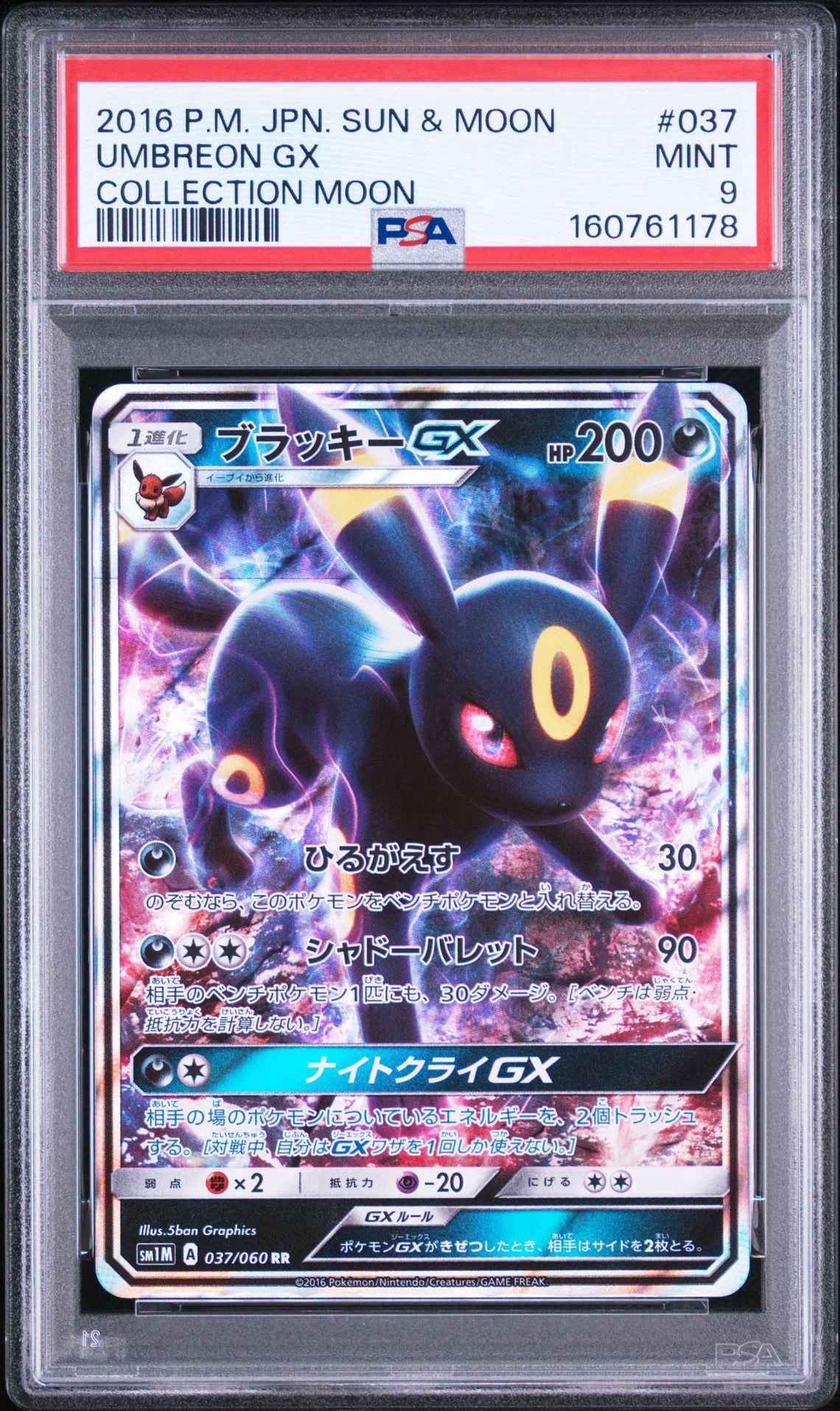 【PSA10】ブラッキーGX RR SM1M コレクションムーン 037/060 PSA10】ブラッキーGX RR[SM1M 037/060](拡張パック「コレクション