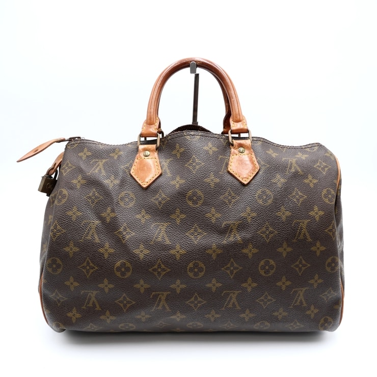 LOUIS VUITTON(ルイ・ヴィトン)スピーディ35 ヴィンテージ ミニボストンバッグ モノグラム ブラウン PVC レザー レディース パドロック 鍵付き【中古】