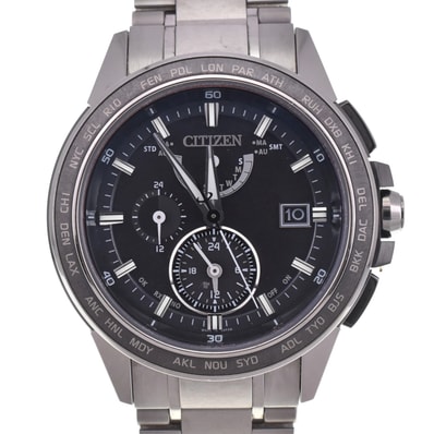 値下 シチズン CITIZEN AT9025-55E アテッサ エコドライブ チタン メンズ 良品 □#143119