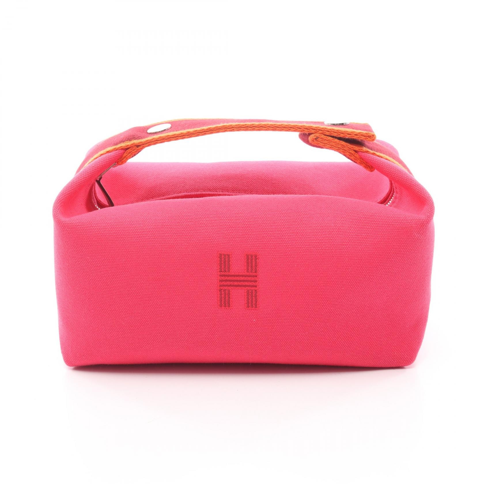 エルメス HERMES ブリッドアブラックPM ハンドバッグ バッグ キャンバス ハイビスカス レディース ピンク系 / ボルドー系 / オレンジ系 【中古】
