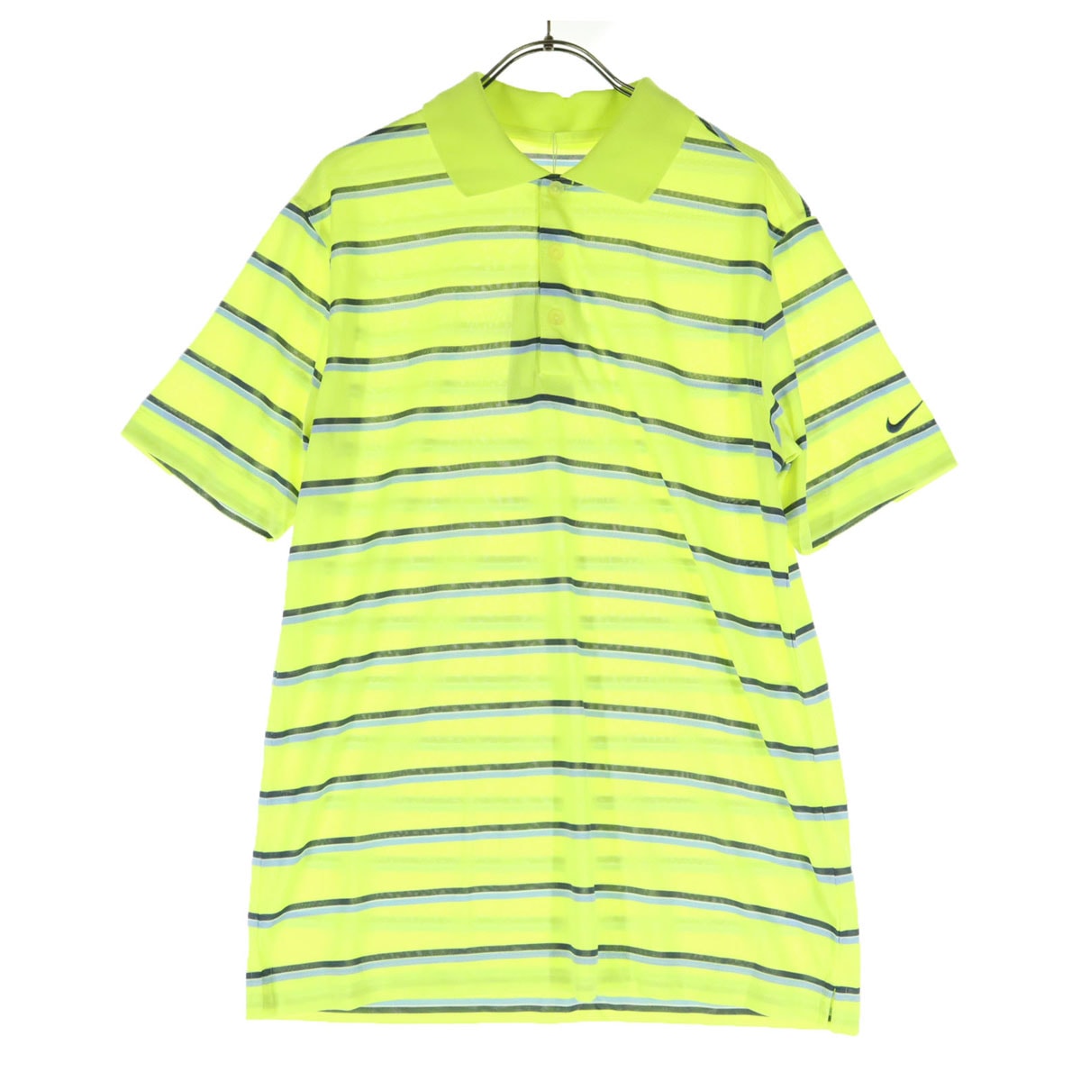 未使用 NIKE GOLF ナイキゴルフ ボーダー柄 半袖 ポロシャツ M イエロー