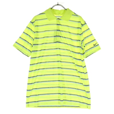 未使用 NIKE GOLF ナイキゴルフ ボーダー柄 半袖 ポロシャツ M イエロー