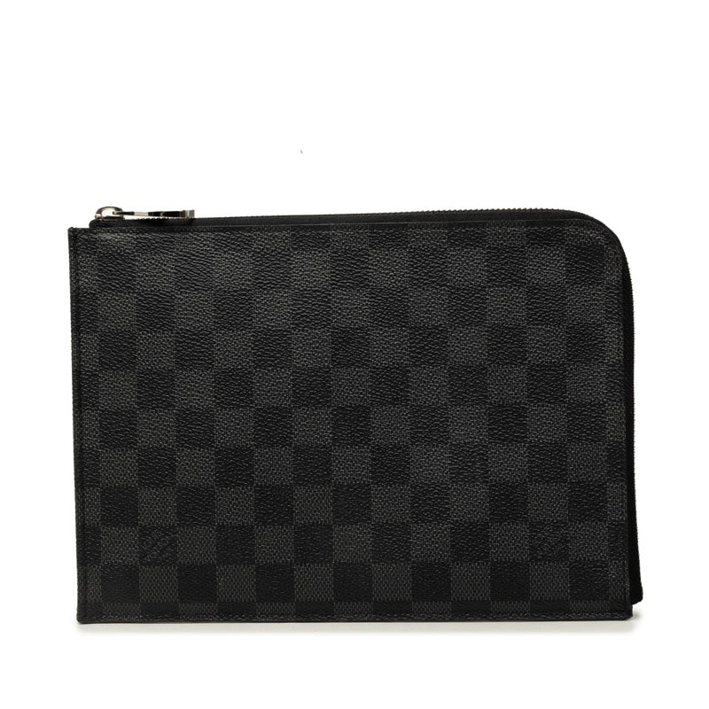 ルイ ヴィトン ダミエグラフィット ポシェットジュールPM クラッチバッグ N63278 グレー PVC メンズ LOUIS VUITTON 中古