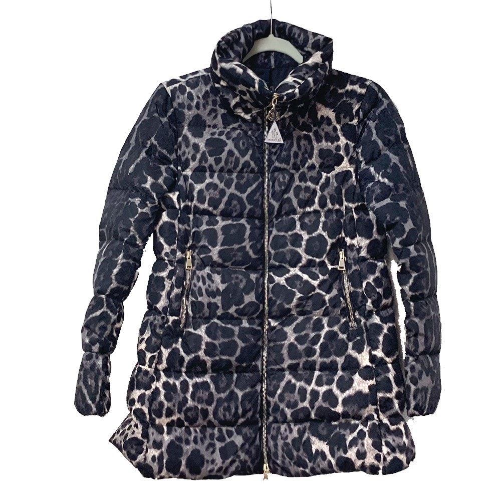 モンクレール MONCLER トルセッテ レオパード ダウンコート グレー系 美品