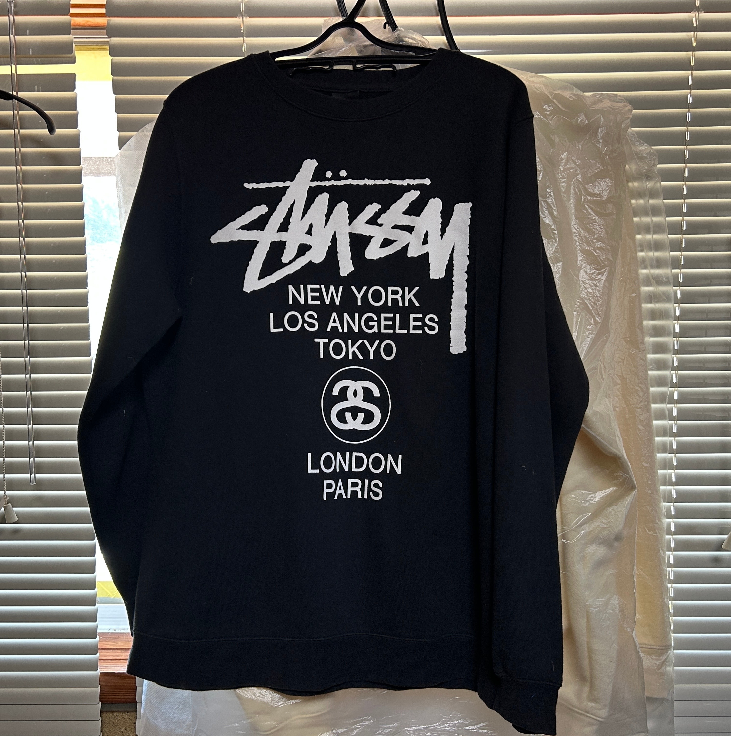 Stussy World Tour Crew Pigment Dyed "Black"
