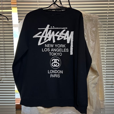 Stussy World Tour Crew Pigment Dyed "Black"