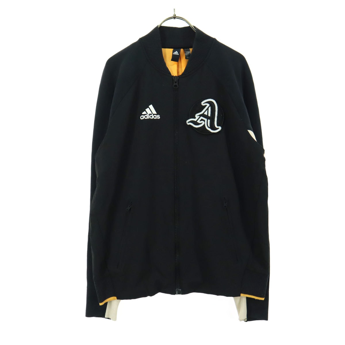 adidas アディダス ワッペン 長袖 ナイロンジャケット L ブラック