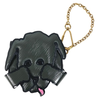 ルイヴィトン LOUIS VUITTON ドッグ カードホルダー ドッグカードホルダー M63897 エピ キャットグラム 犬 パスケース チェーン キーホルダー バッグチャーム カードケース エピレザー ブラック