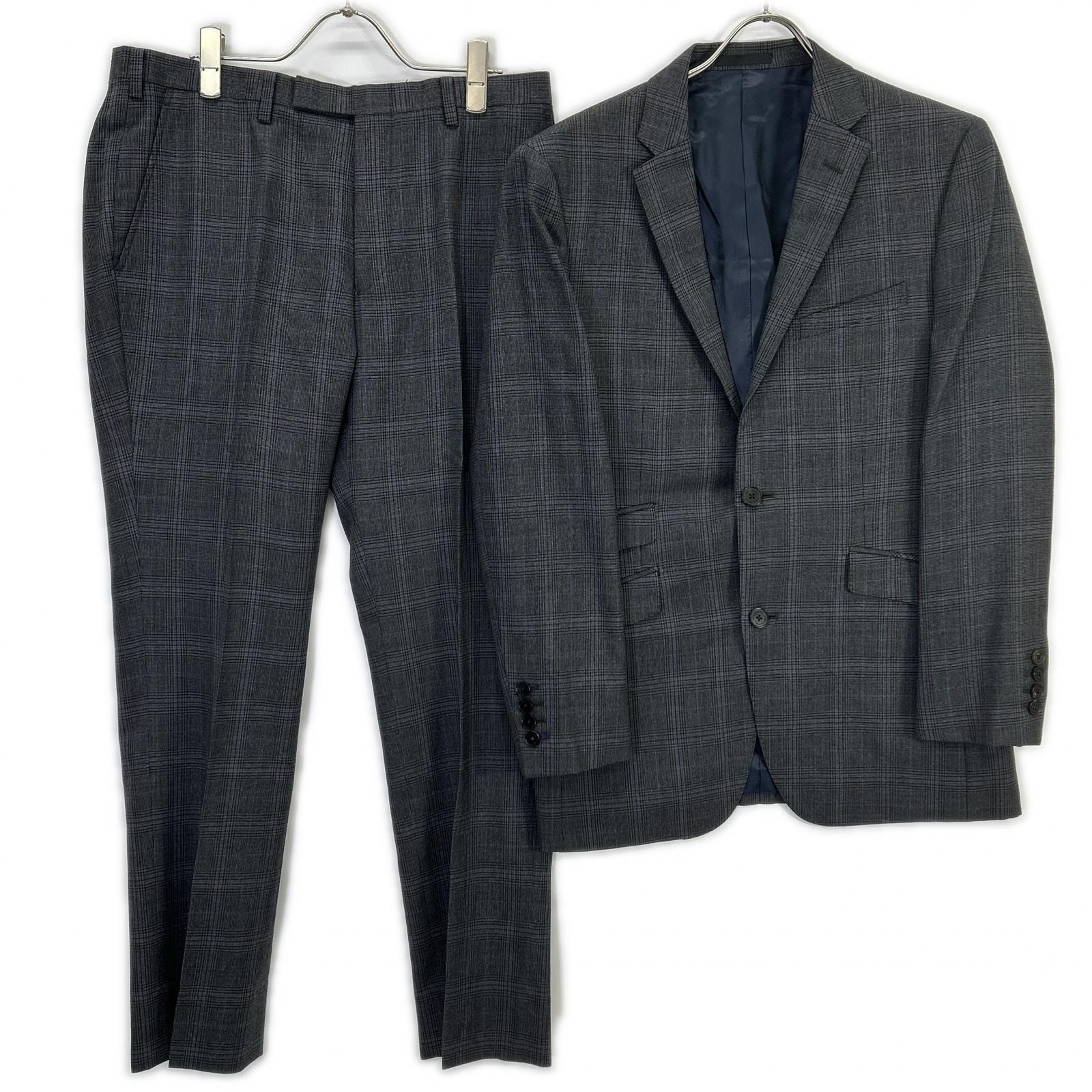 バーバリーブラックレーベル チャコール グレンチェック D1H22-607-08 2ピース スーツ 38/38