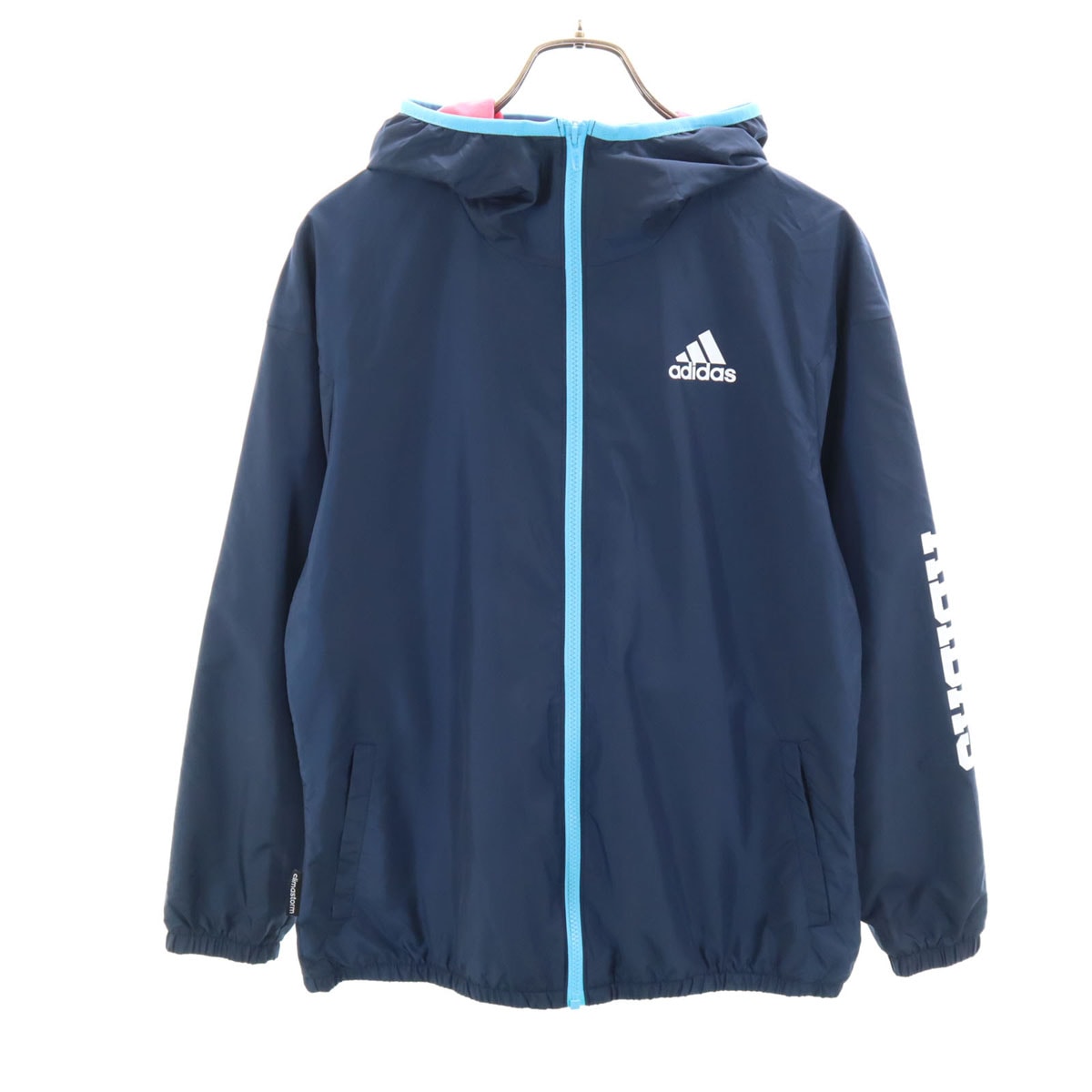 adidas アディダス ジップ ジャケット L ブルー系 裏トリコット