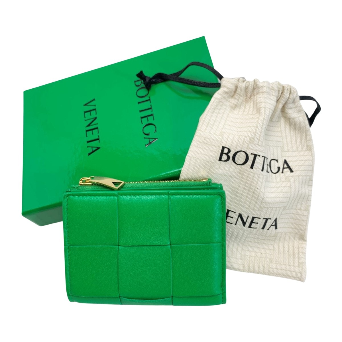 ☆☆BOTTEGA VENETA ボッテガヴェネタ 財布  マキシイントレチャート スモールカセットコンパクトウォレット パキラートグリーン