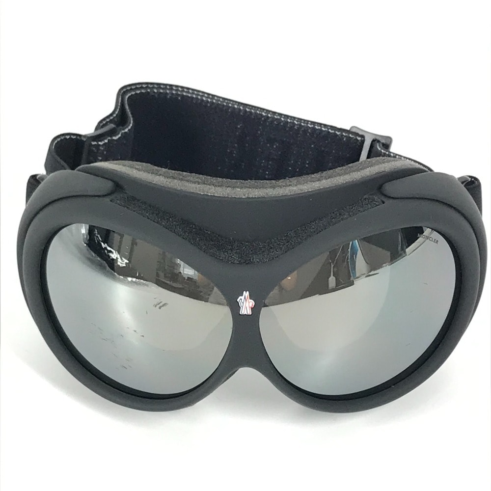 モンクレール MONCLER ロゴ ゴーグル めがね メガネ アイウェア 眼鏡 スキー スノボー スポーツ サングラス プラスチック ブラック 美品