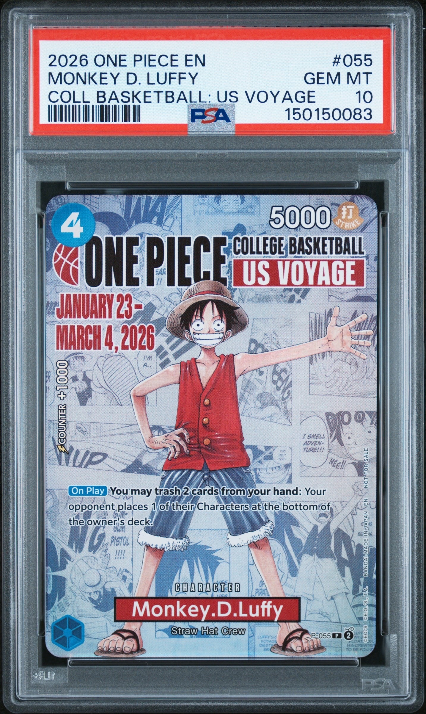 PSA10】モンキー・D・ルフィ：P (開封済) [P-055]【英語版