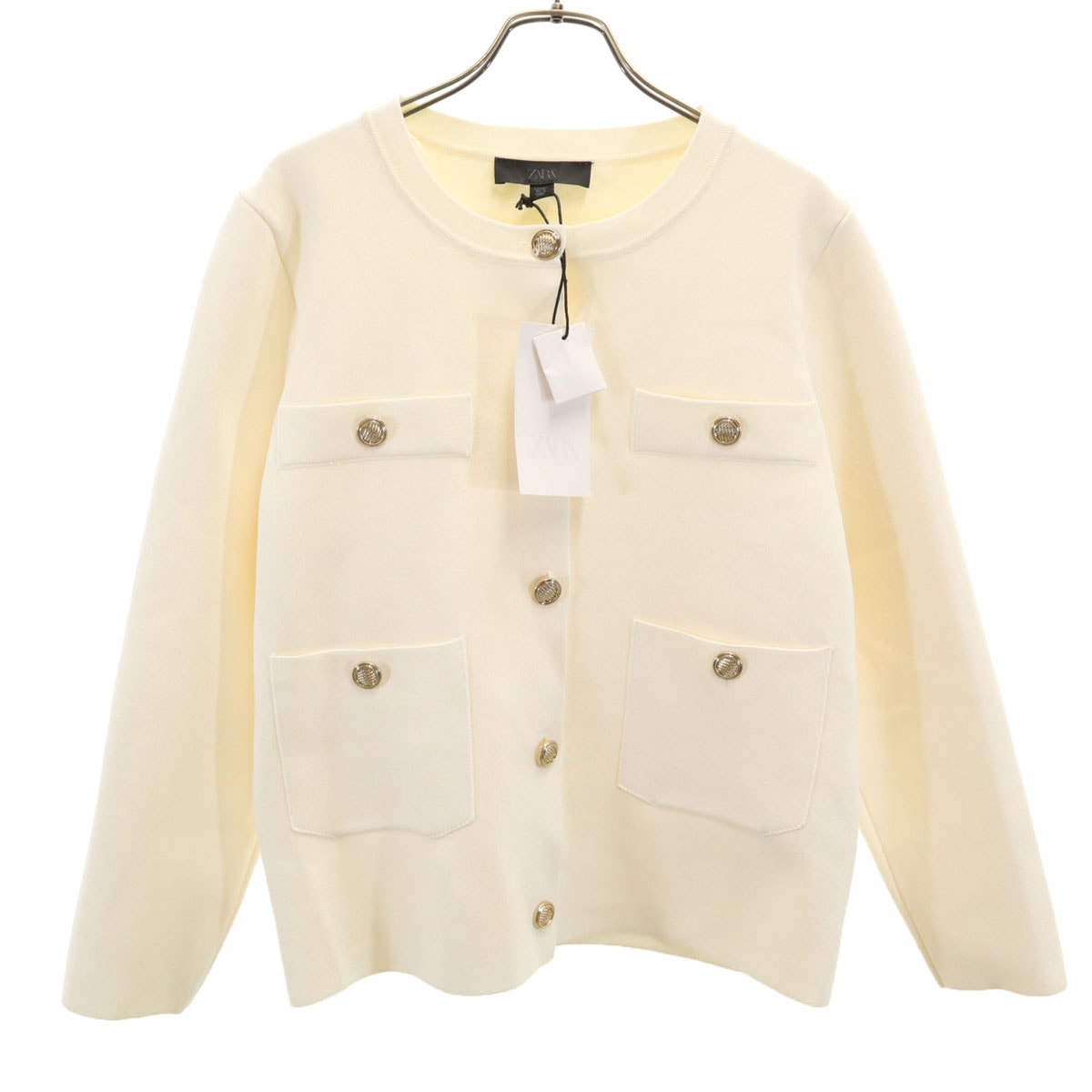 未使用 ZARA ザラ ニットジャケット L ホワイト