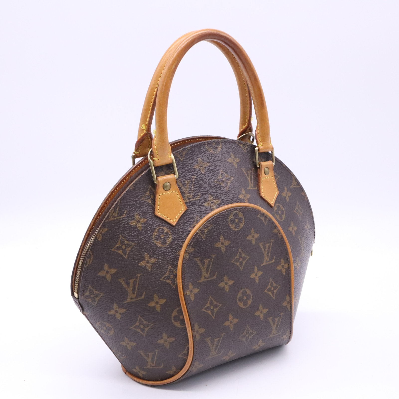 LOUIS VUITTON ルイ・ヴィトン モノグラム エリプスPM M51127 ハンドバッグ ブラウン ベージュ コーティングキャンバス レザー レディース