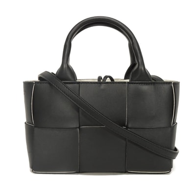 BOTTEGAVENETA ボッテガヴェネタ キャンディ アルコ トート ホワイト バイカラー ハンドバッグ 2WAY ショルダーバッグ RFID ICチップ マキシ イントレチャート ブラック トートバッグ 729029 VMAY3 1283