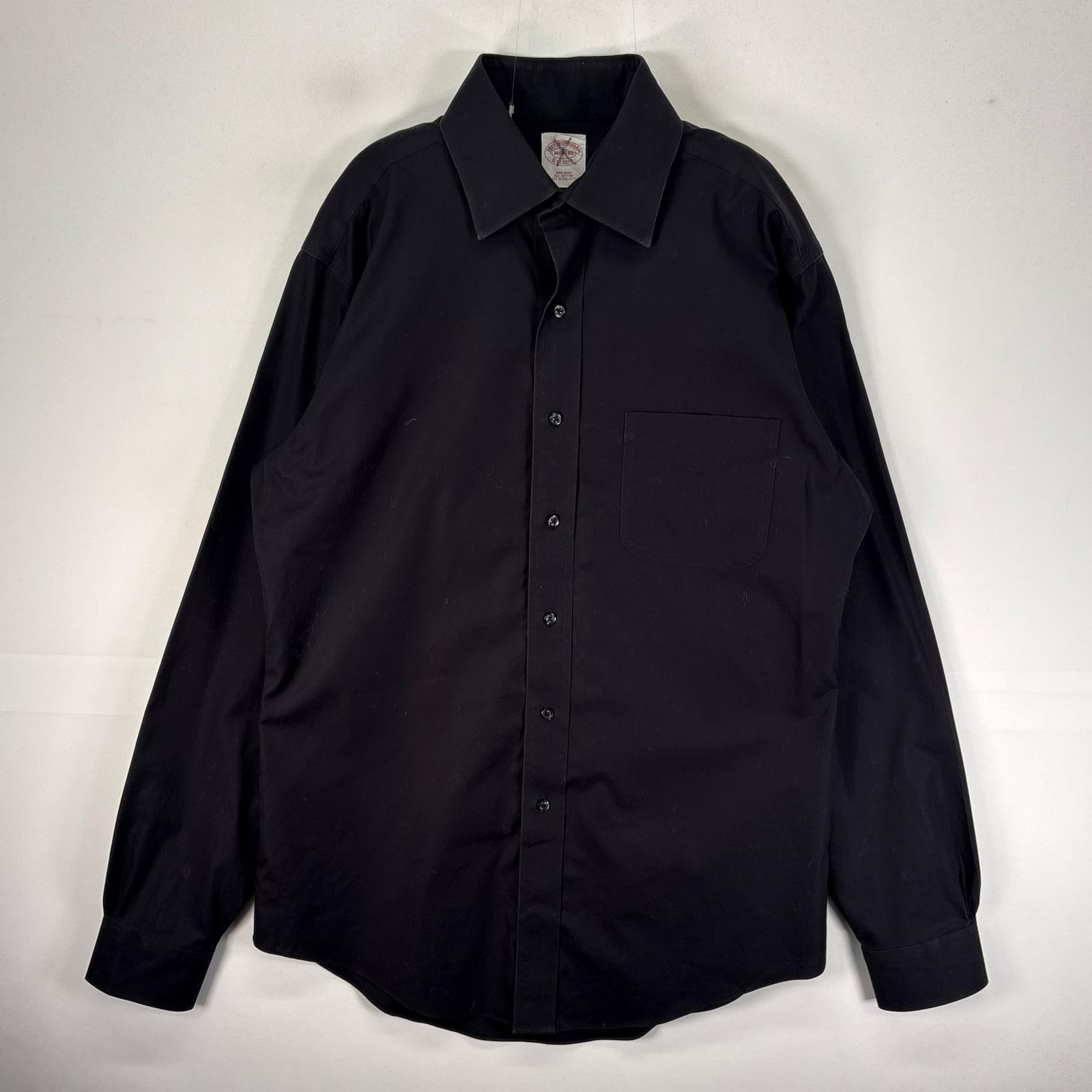 古着 ブルックスブラザーズ Brooks Brothers 長袖シャツ カラーステイ XS  ブラック系 無地 メンズ