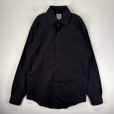 古着 ブルックスブラザーズ Brooks Brothers 長袖シャツ カラーステイ XS ブラック系 無地 メンズ