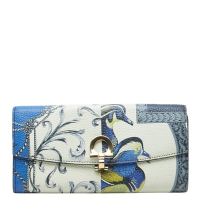 サルヴァトーレフェラガモ ガンチーニ 長財布 マルチカラー レザー レディース Salvatore Ferragamo 中古