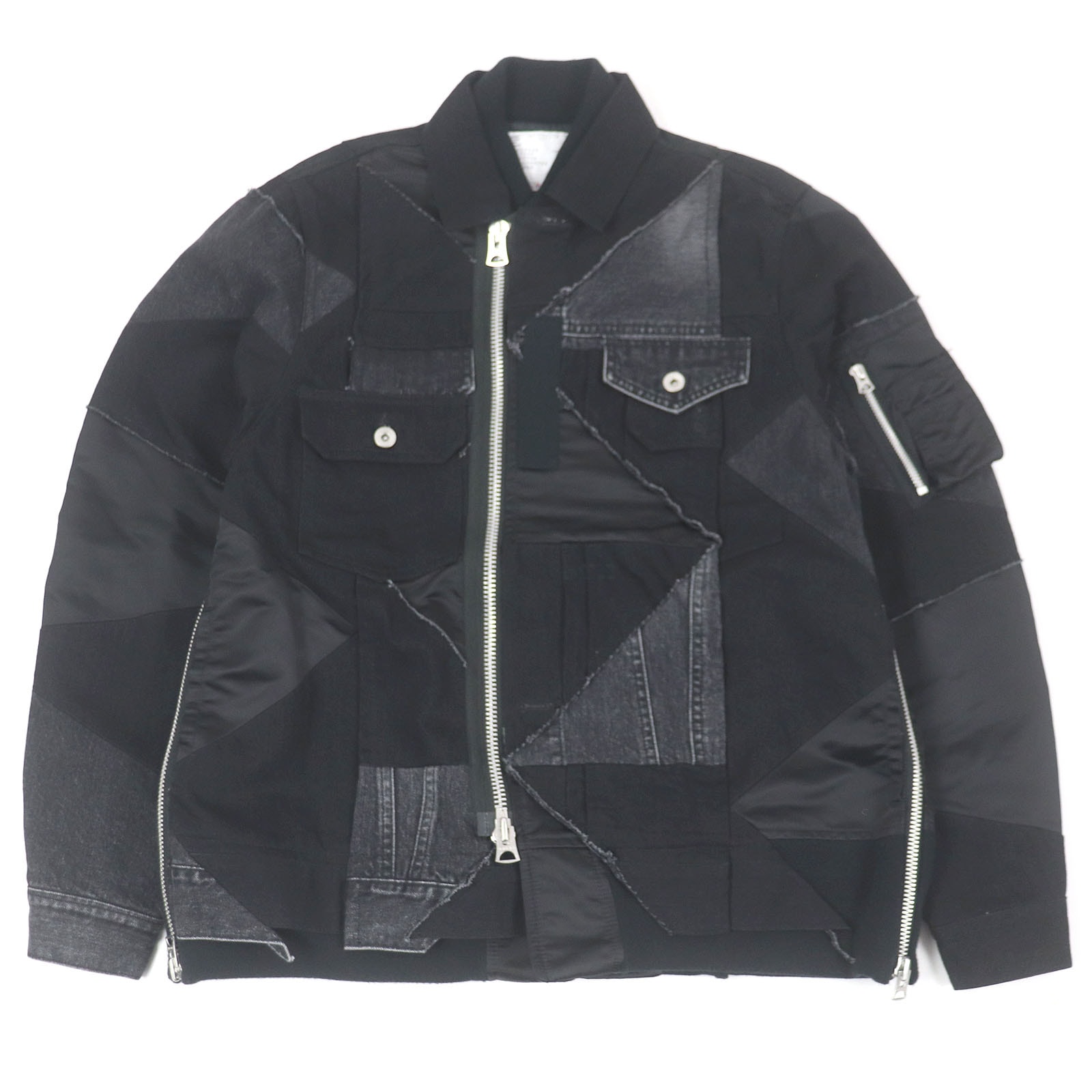 極美品 サカイ
 ブルゾン Solid Mix Blouson ブラック メンズ 1 21-02447M