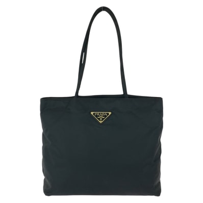 美品 PRADA プラダ テスート 三角ロゴプレート ブラック 黒 シルバー金具 ナイロン ショルダーバッグ トートバッグ 602418 【中古】