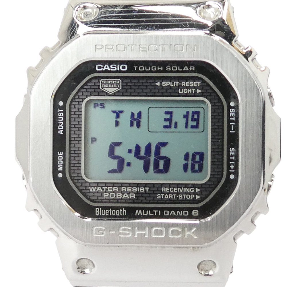 G-SHOCK ジーショック 時計 GMW-B5000D フルメタル 電波ソーラー 腕時計 ウォッチ シルバー系【中古】