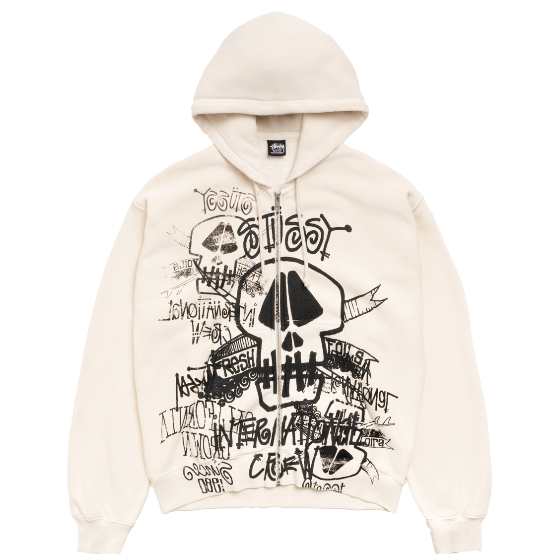 Stussy Skulls Zip Hoodie Pigment Dyed "Bone"